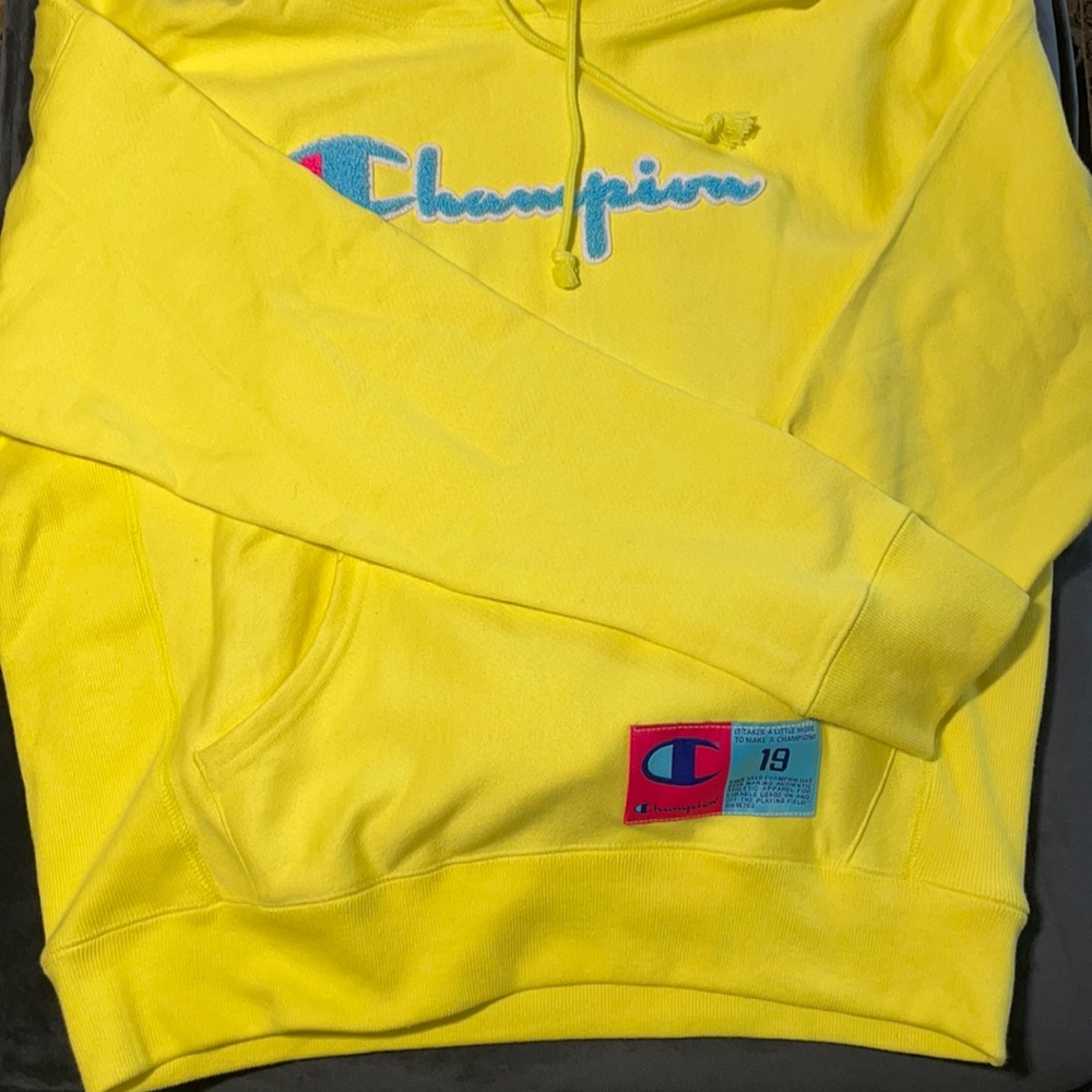 neon champion hoodie
